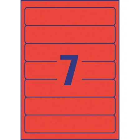 Avery Zweckform L4762-20 Ordnerrücken Etiketten A4, mit ultragrip, 38 x 192 mm, schmal/kurz, 20 Bogen/140 Etiketten, rot