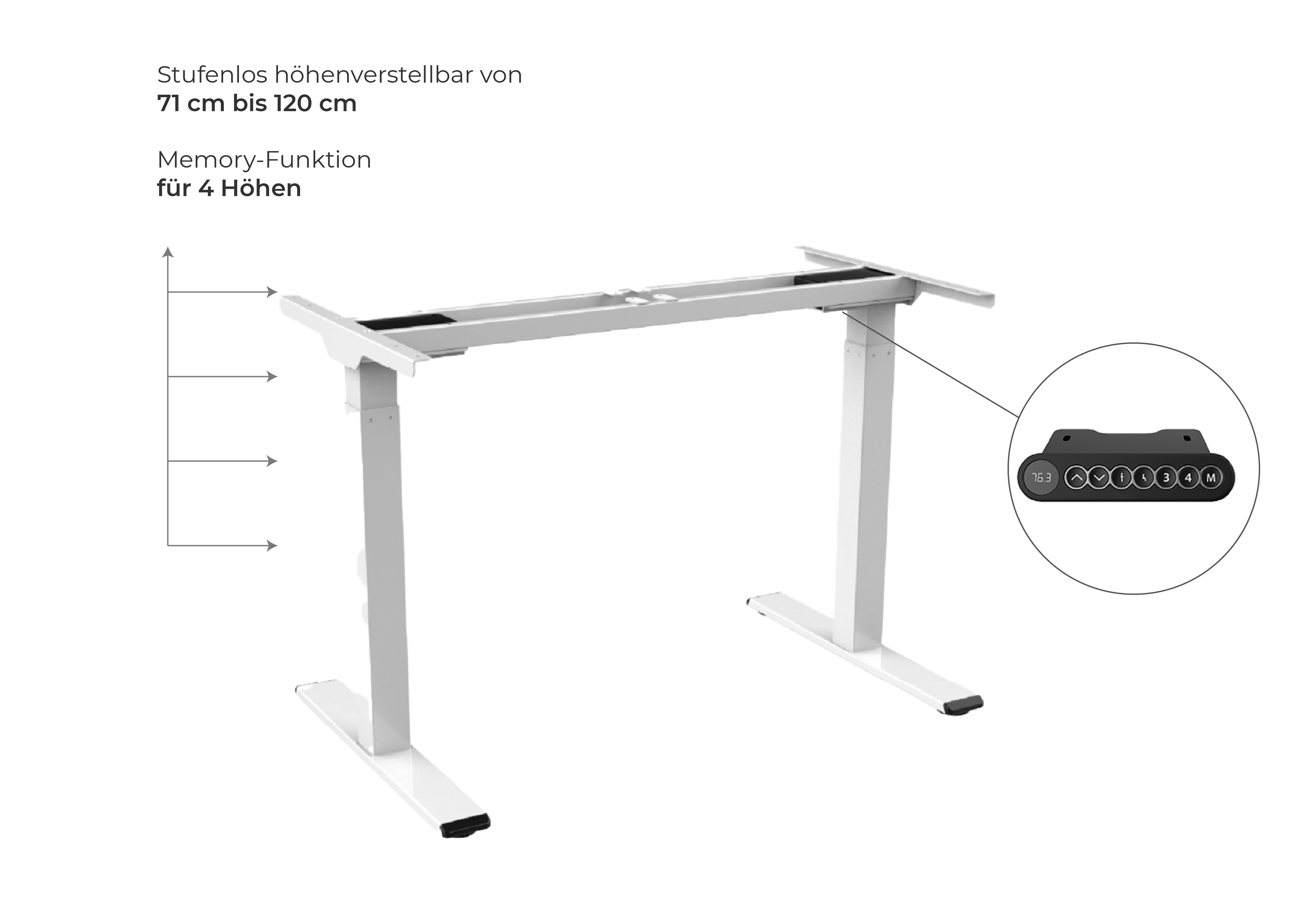 Better Home FlexiDesk DM1 höhenverstellbarer Schreibtisch Dualmotor Tischgestell