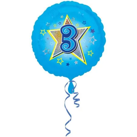 amscan Folienballon Blue Star 3 Holographic