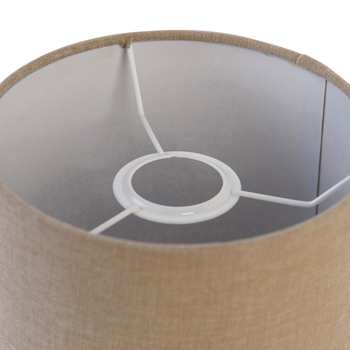 Stoffen lampenkap lichtbruin rond 18/18/14