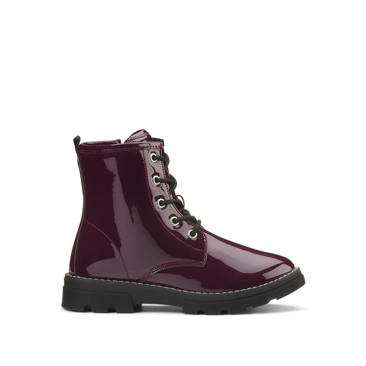 COLEÇÃO LA REDOUTE<br>Botas de cano curto pintadas com zíper e cadarços