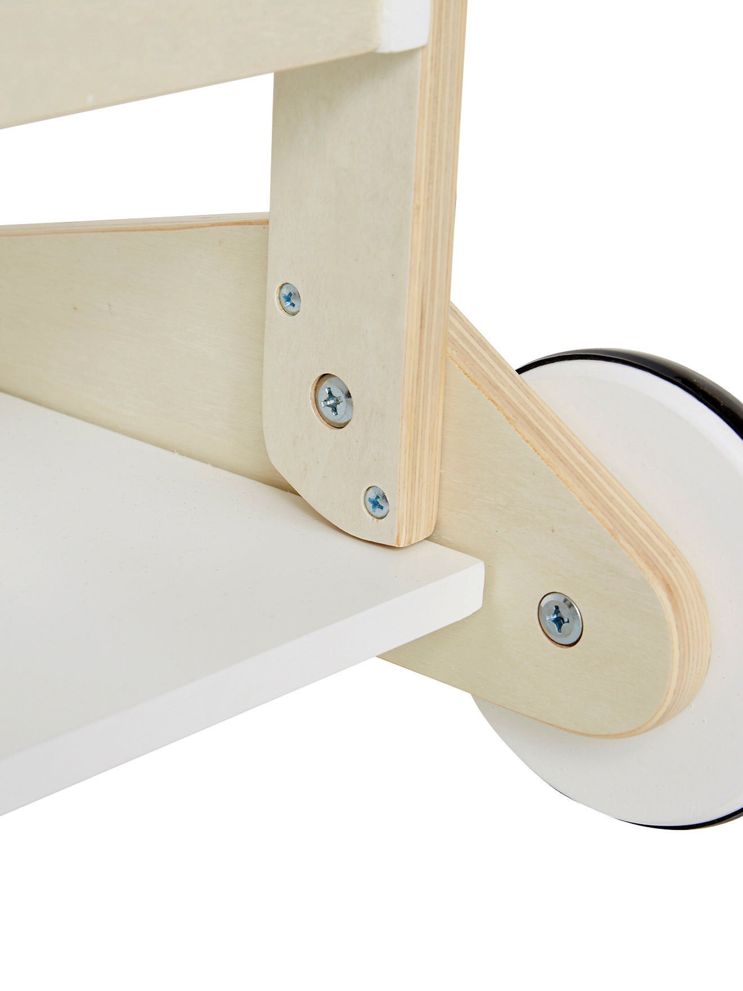 Vertbaudet Spiel-Einkaufswagen aus Holz FSC® weiß/natur