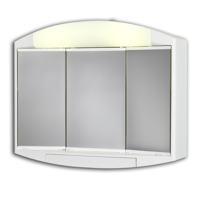Spiegelschrank - weiß - mit Beleuchtung - 59 cm breit