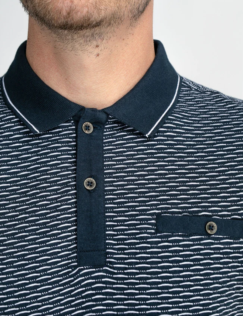 PETROL IND POLO HOMME MANCHES COURTES MAILLE MARINE
