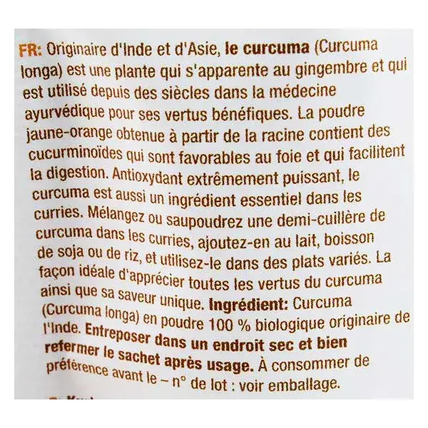 Purasana Curcuma Cru Poudre 200g