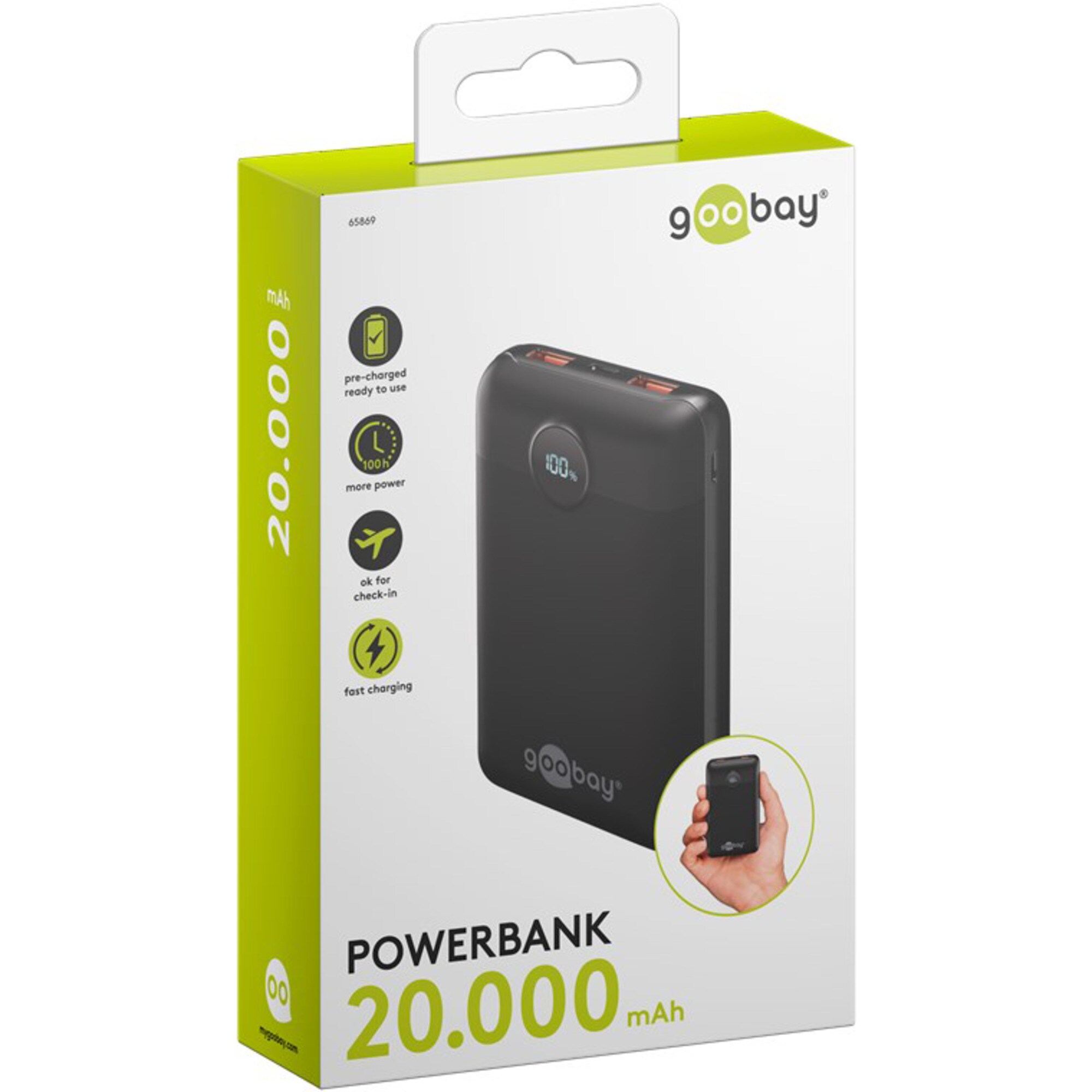 goobay Powerbank Powerbank Kompakt 20.000 mAh