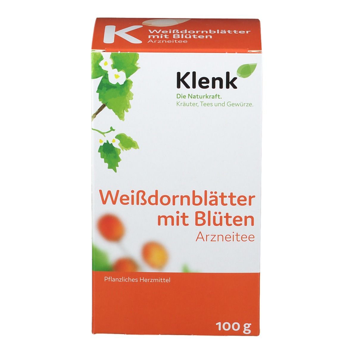 Weißdornblätter mit Blüten Arznei-Tee
