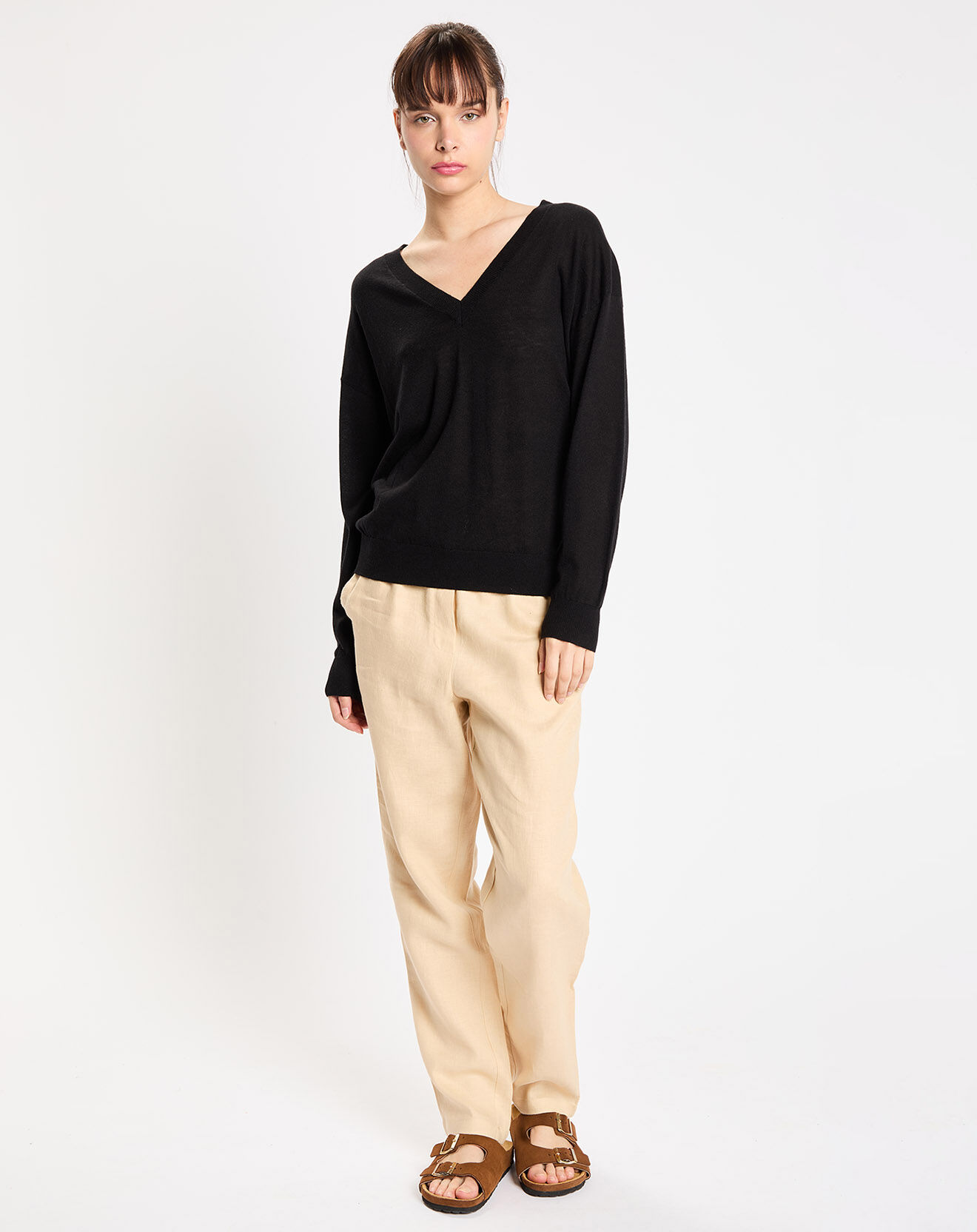 Jodhpur Pull en Laine & Soie Agnès noir