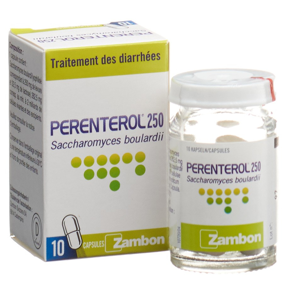 PERENTEROL Kaps 250 mg Glasfl 10 Stk