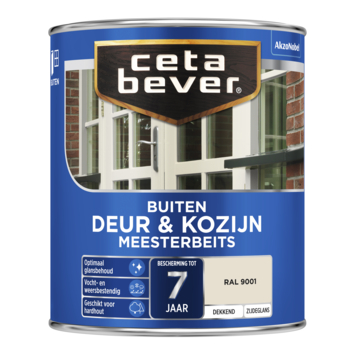 CetaBever Meesterbeits Deur & Kozijn zijdeglans dekkend RAL 9001 crème wit 750 ml