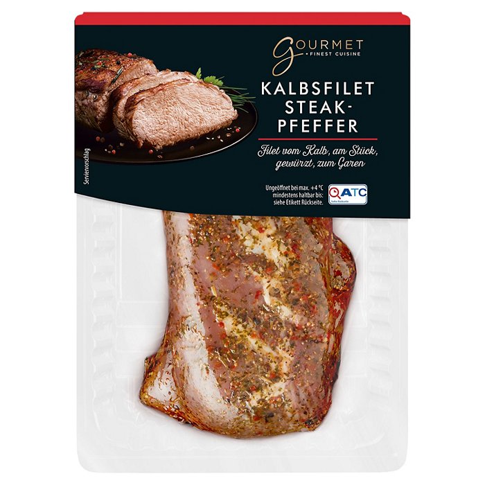GOURMET FINEST CUISINE Kalbsfilet gewürzt ca. 500 g, Steakpfeffer