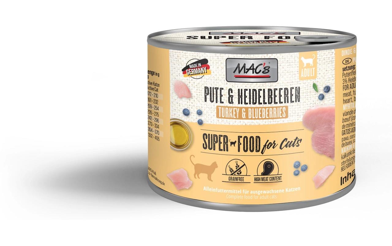 Nassfutter Pute und Heidelbeeren 200 gAlleinfuttermittel für ausgewachsene Katzen