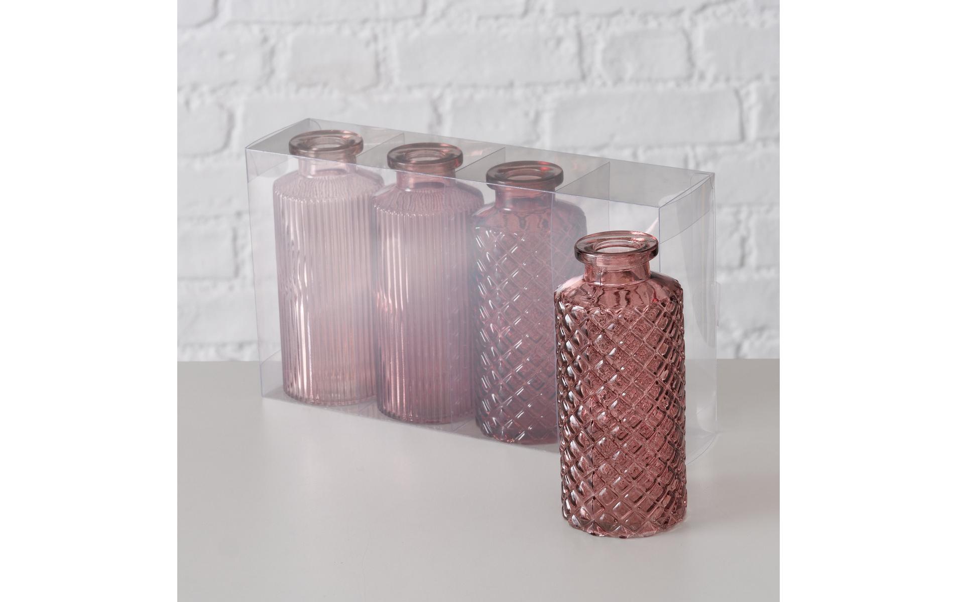 Vase Panja 4 Stück, 14 cm, Rosa4-teiliges Vasen-Set