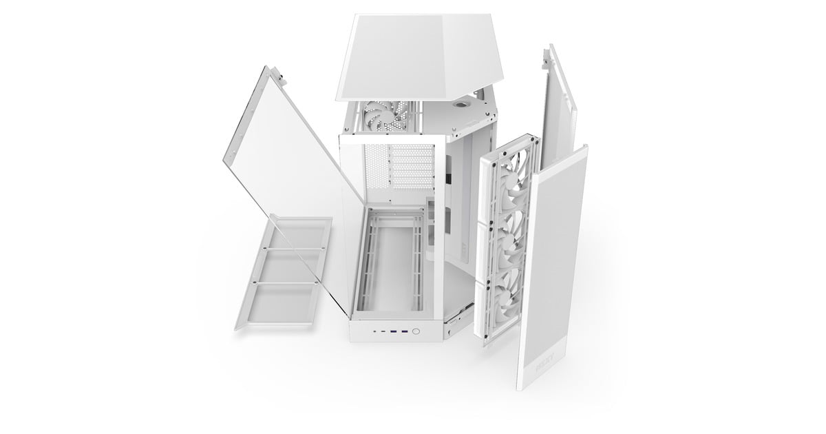 NZXTH9 Flow midi tower behuizing  (Wit (mat) | 2x USB-A | 1x USB-C | Tempered Glass)