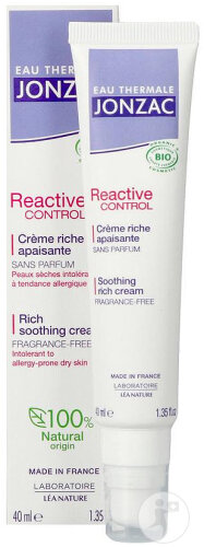 Jonzac Reactive Control Crème Riche Apaisante Bio Tube 40ml