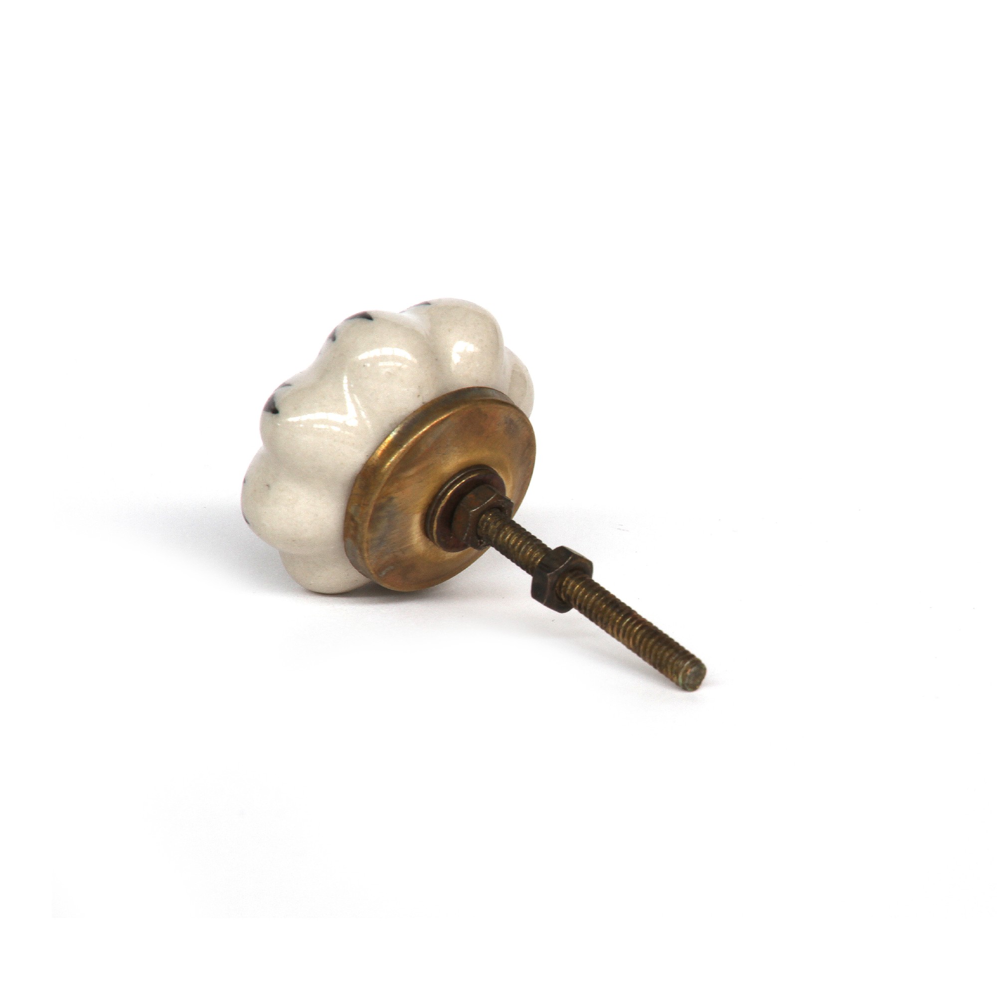 Knauf 'Blume', weiß, grau, Ø ca. 4 cm, H ca. 2 cm günstig bestellen