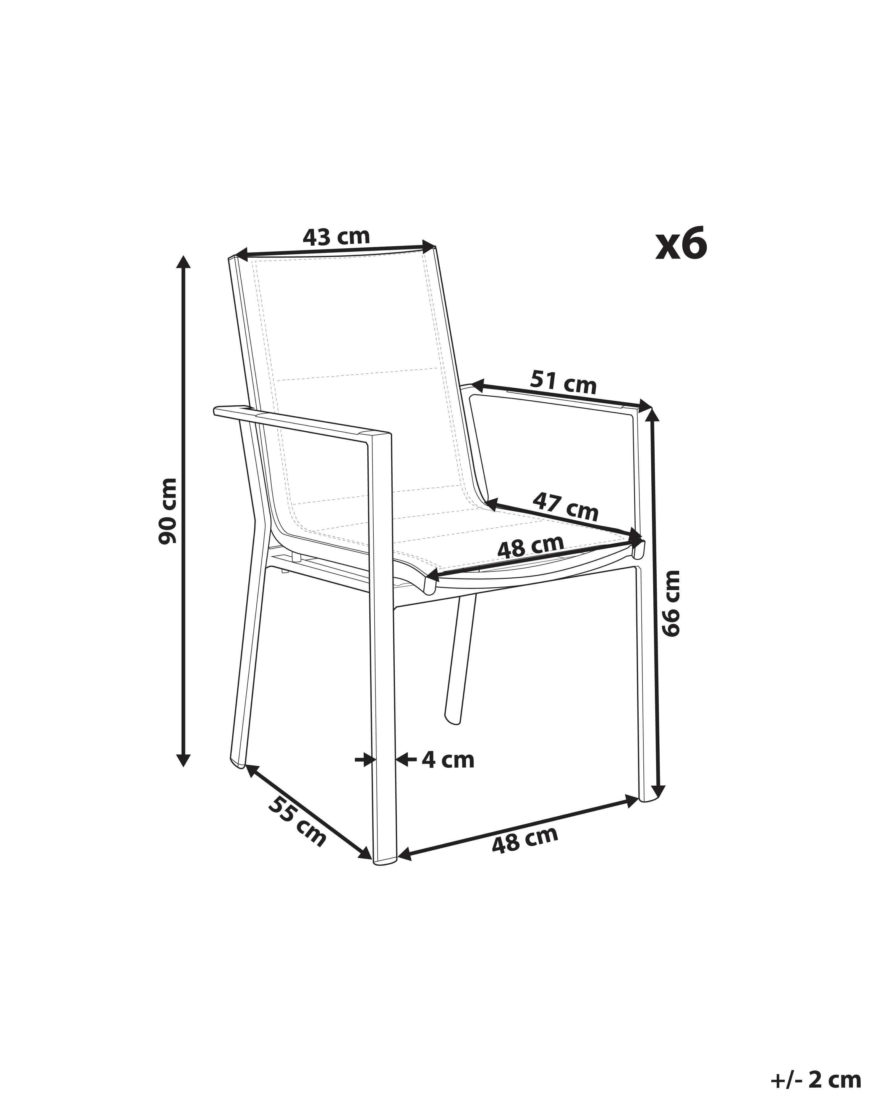 Set van 6 tuinstoelen BUSSETO Metaal Wit