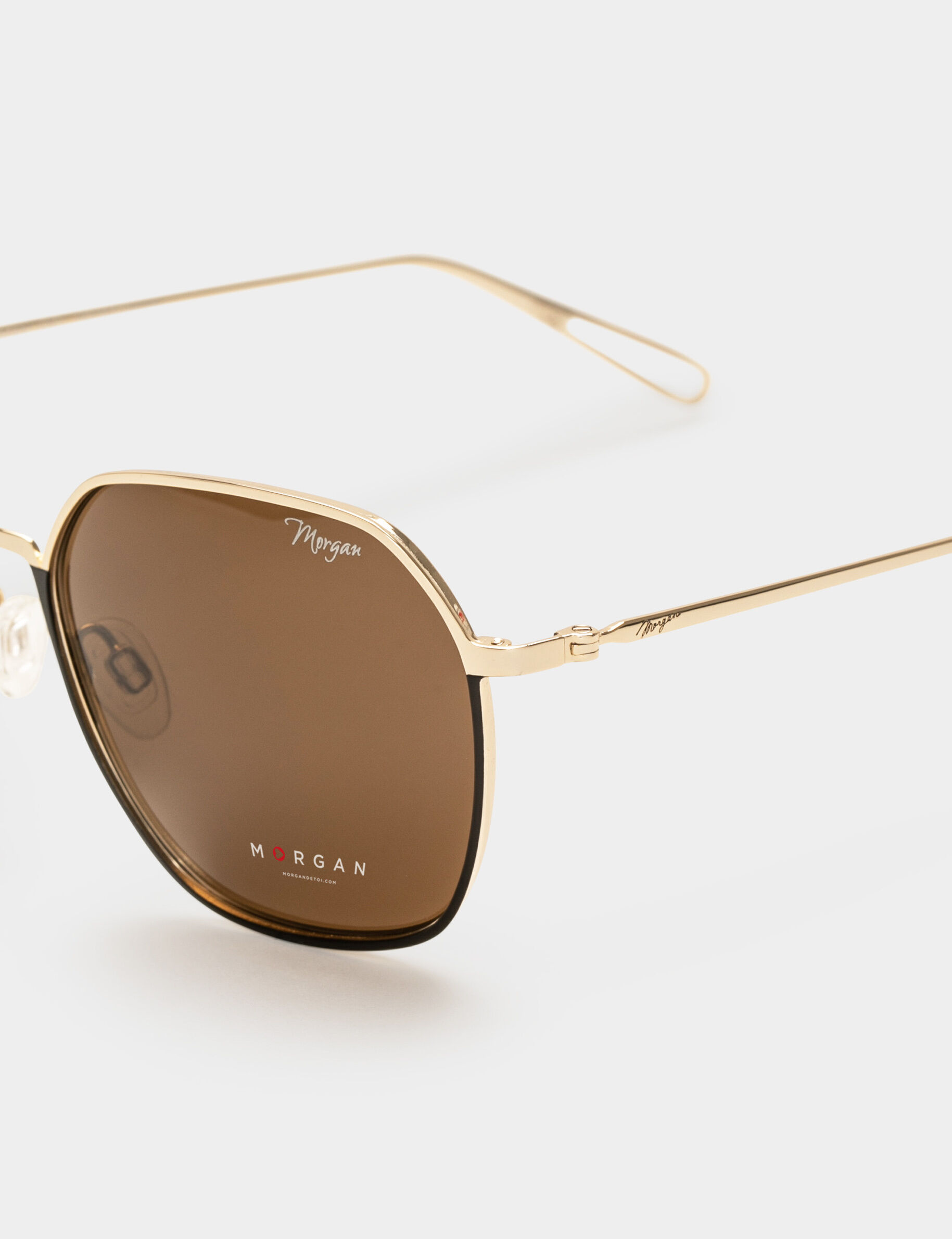 Lunettes de soleil hexagones noir femme - noir