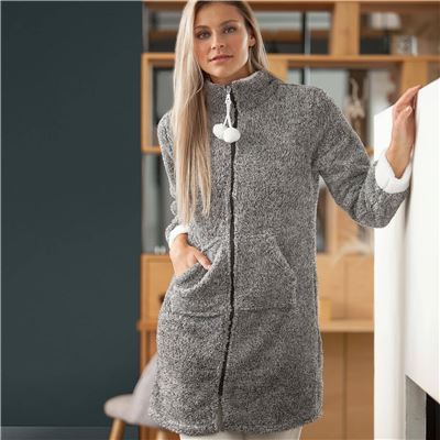 Veste d'intérieur chinée zippée femme