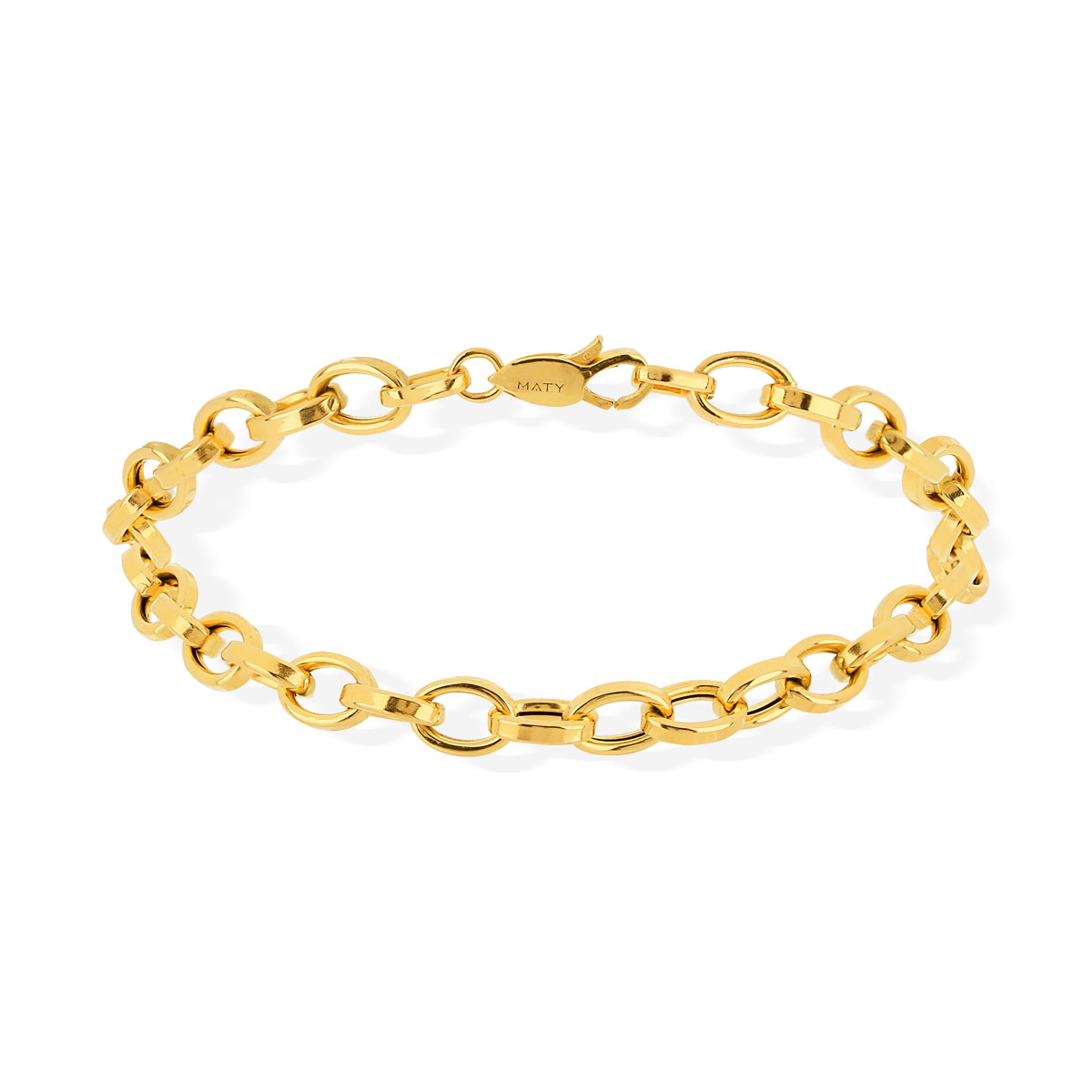 Bracelet or 750 jaune maille ovale 18 cm