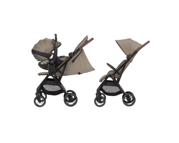 Soho 0 - 4 Y   0 - 22 kg    Automatischer Klappmechanismus |    Geräumiger Sitz mit ergonomischen Liegepositionen |    Große pannensichere Räder |    Intelligentes Travelsystem |