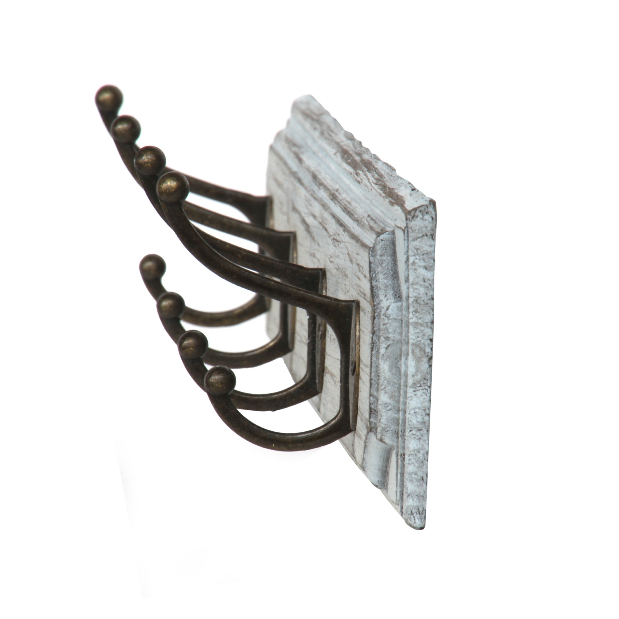 4er Wandhaken, grau, B 60 cm, H 10 cm, T 10 cm von fischer's lagerhaus