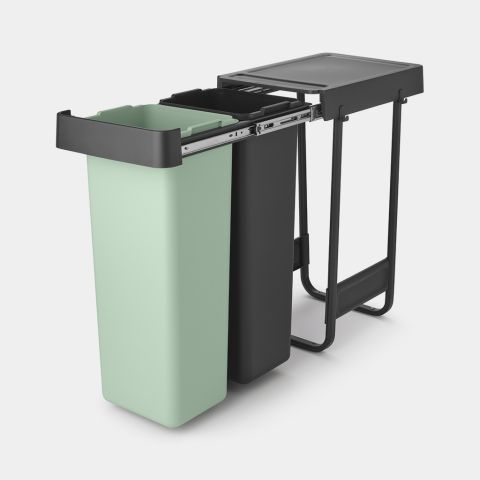 Sort&Go Inbouwemmer, 2x30 liter - Dark Grey