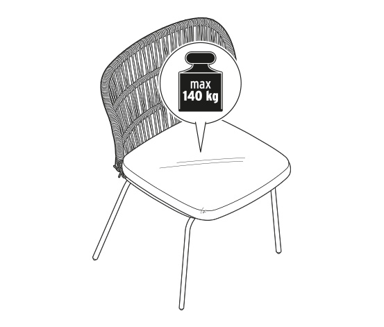 Stuhl mit Textilgeflecht