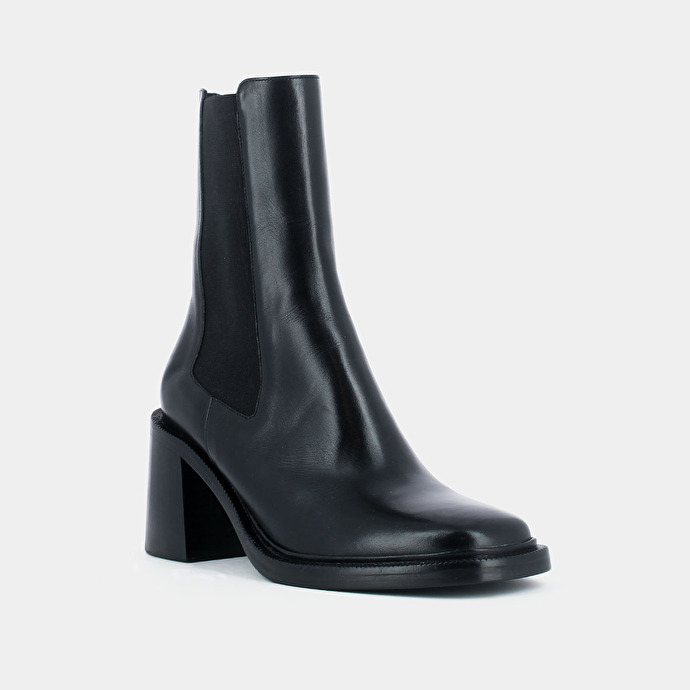 Bottines à talons  en cuir noir
