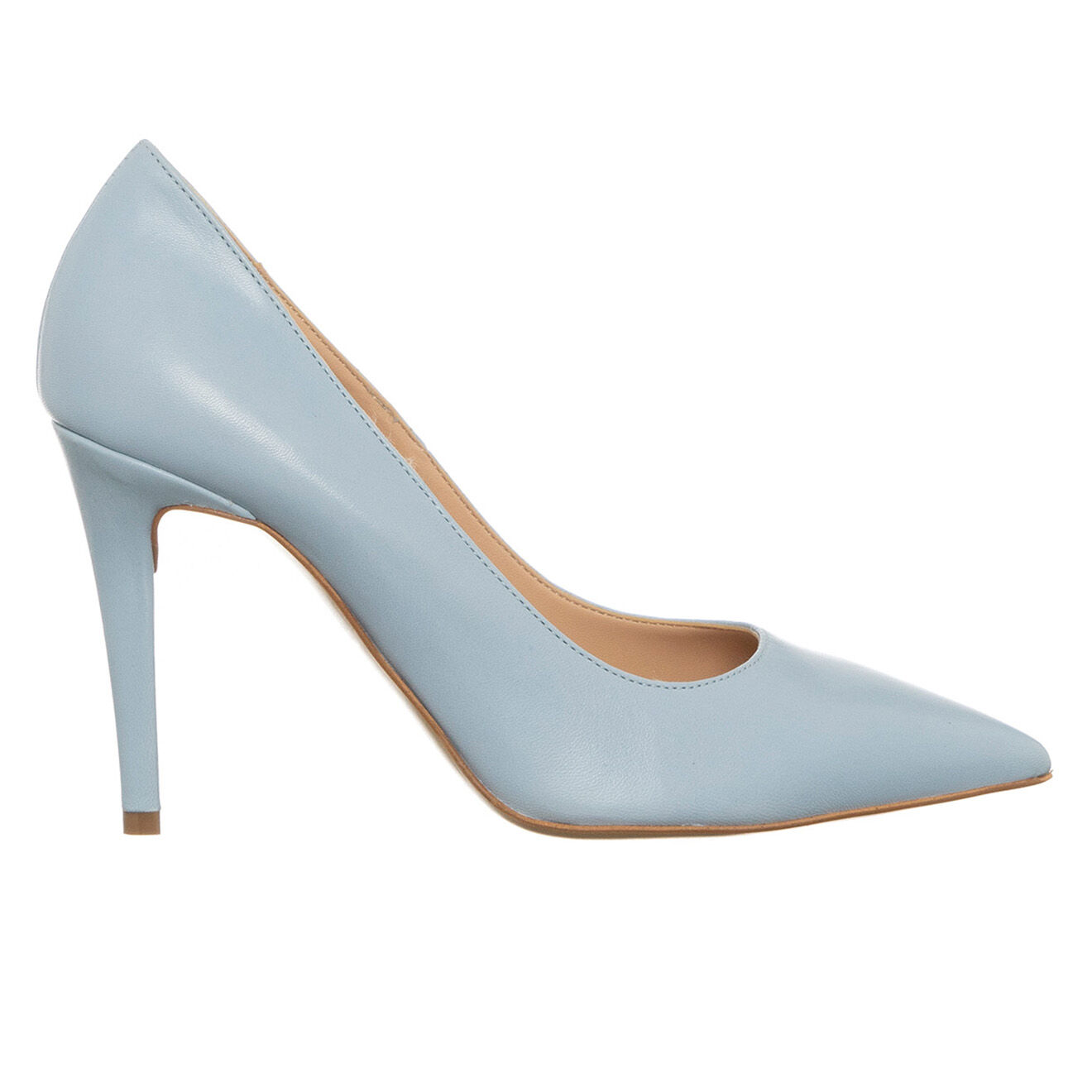 Loretta Pettinari Escarpins en Cuir Nappa bleu ciel - Talon 9.5 cm