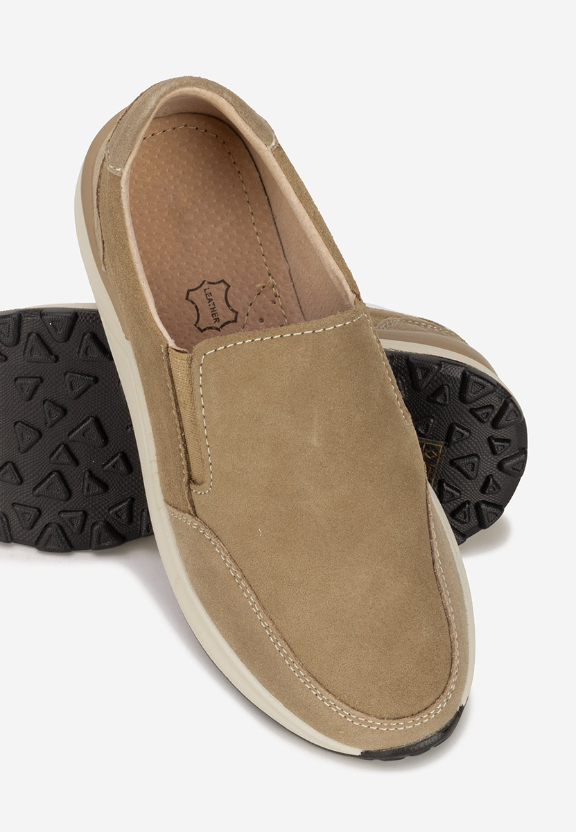 Chaussures casual femme en cuir beige Olinia