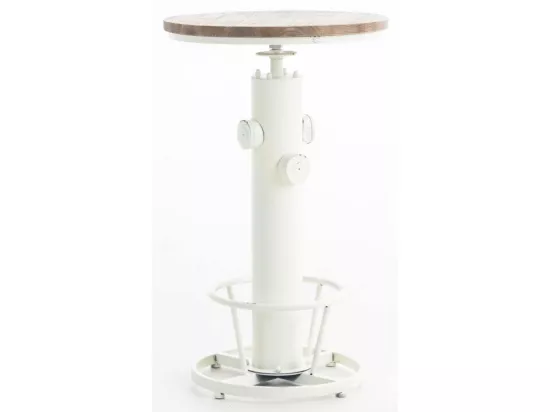 Lot de 2 Table haute - rond Ø 54 cm - Métal - Blanc antique - Ruhr