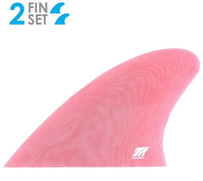 True Ames Fins Twin - Glass On - Hobie Fish Keel - Solid Fiberglass Blue