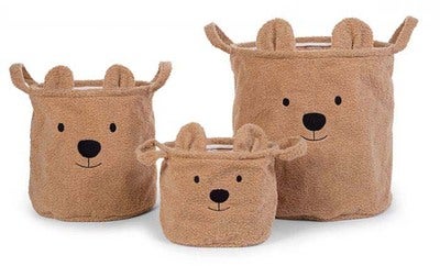 Childhome 3-Pack Teddy Oppbevaringskurver, Brun