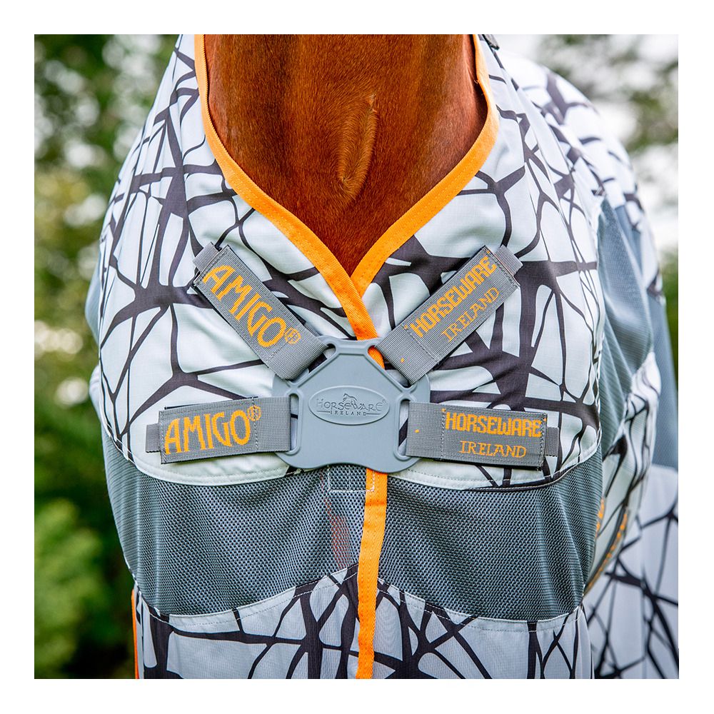 Horseware AMIGO CAMOFLY - Chemise anti-mouches + couvre-cou grey/orange