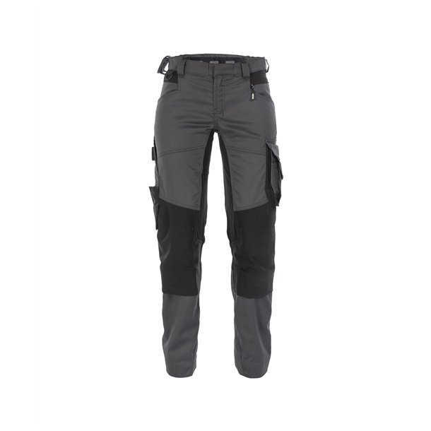 Dassy ® Dynax damearbejdsbukser med stretch og knælommer Grå/sort