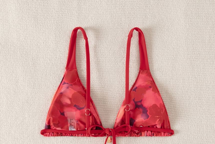Serendo - Set: Bikinitop met bloemenprint + broekje / Bikinitop met strepenprint + broekje