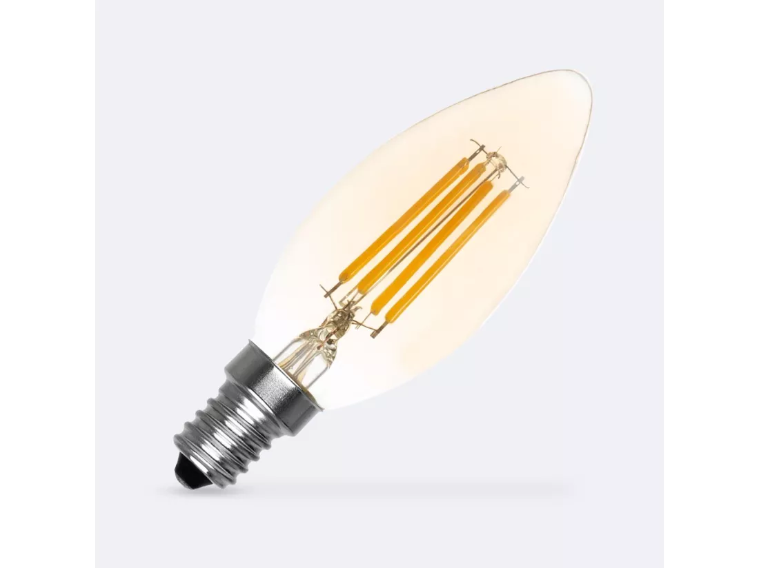 Ampoule LED Filament E14 4W 470 lm Dimmable C35 Bougie Gold Blanc Chaud 2700K