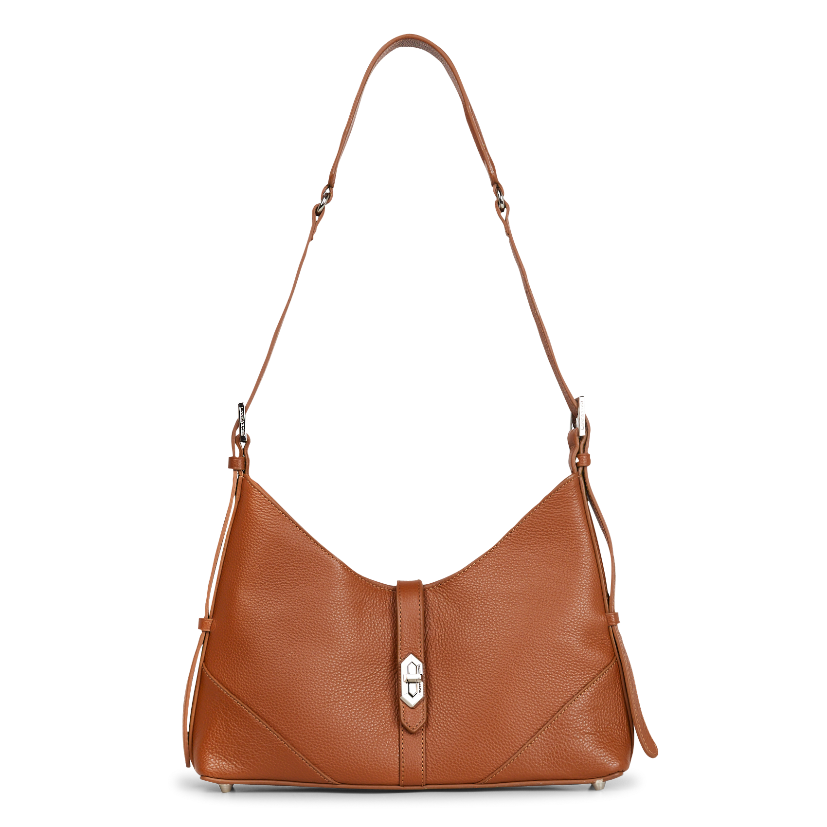 MILANO DELTA - Sac hobo en cuir grainé | Marron
