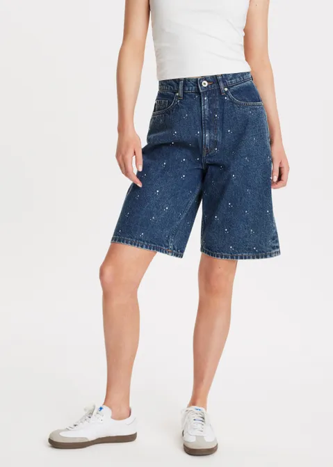 Bermuda short met glitter blauw (BLW.D)