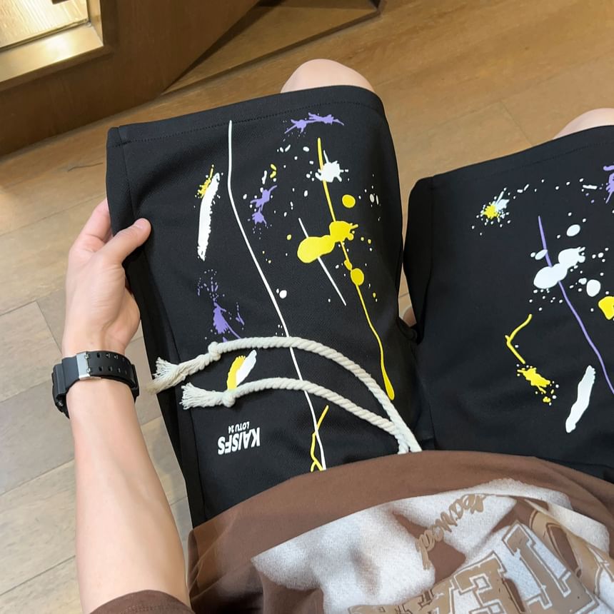 Derbundy - Mid Rise Paint Shorts