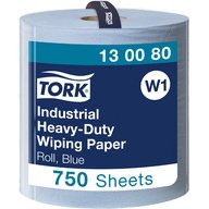 TORK Rouleau de papier nettoyant industriel, 255 m, bleu