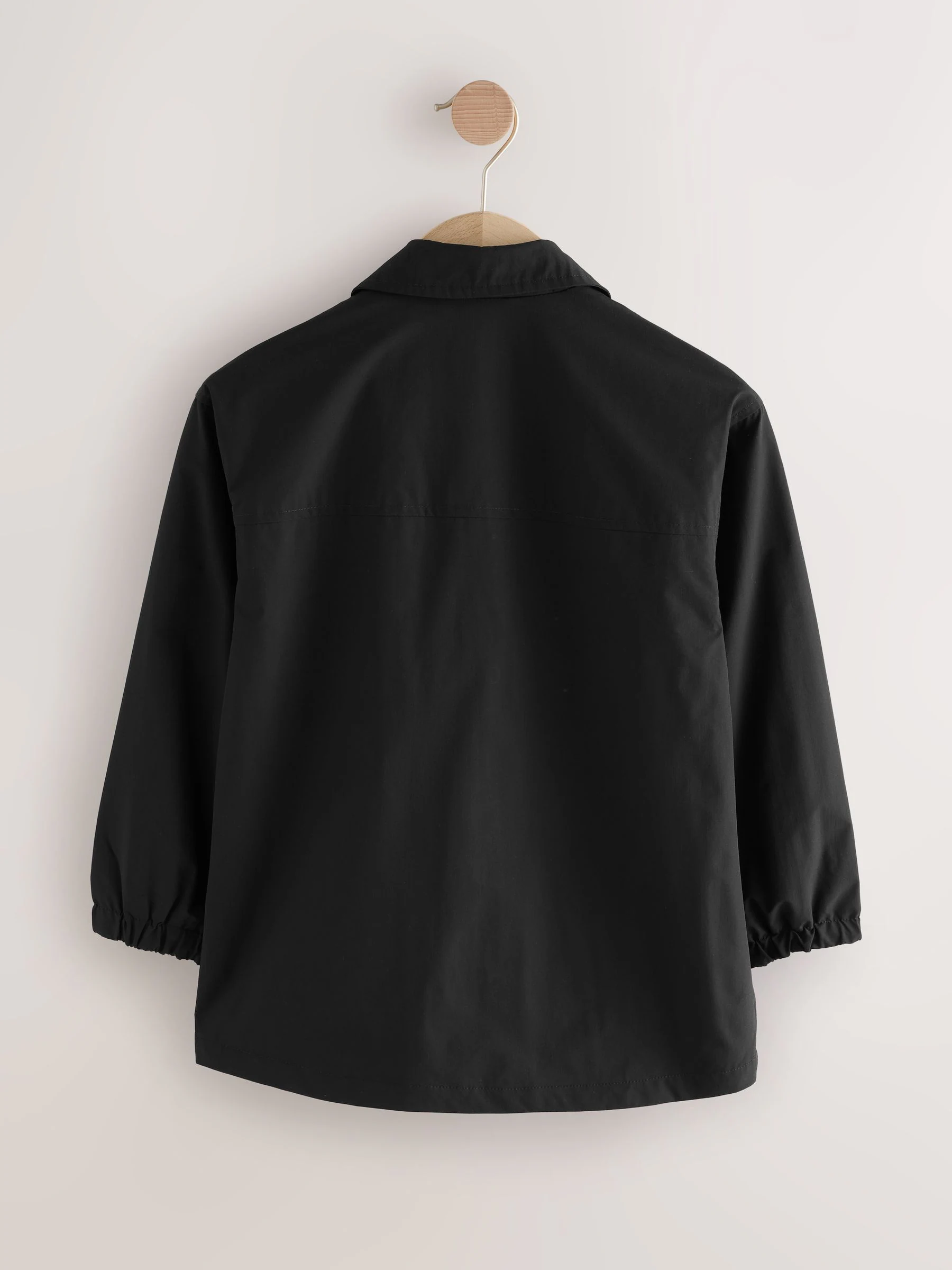 Zwart - Overshirt met drukknoopsluiting (3-16jr)