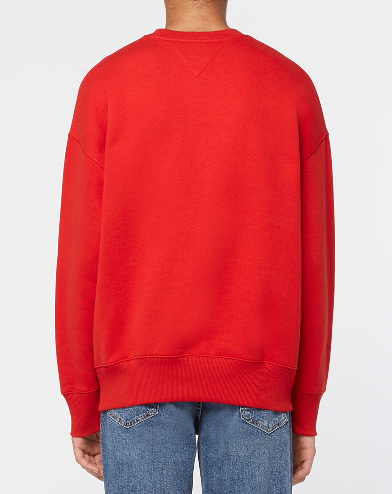 Tommy Jeans Sweat 100% Coton Bio Tjm Tommy Badge Crew rouge