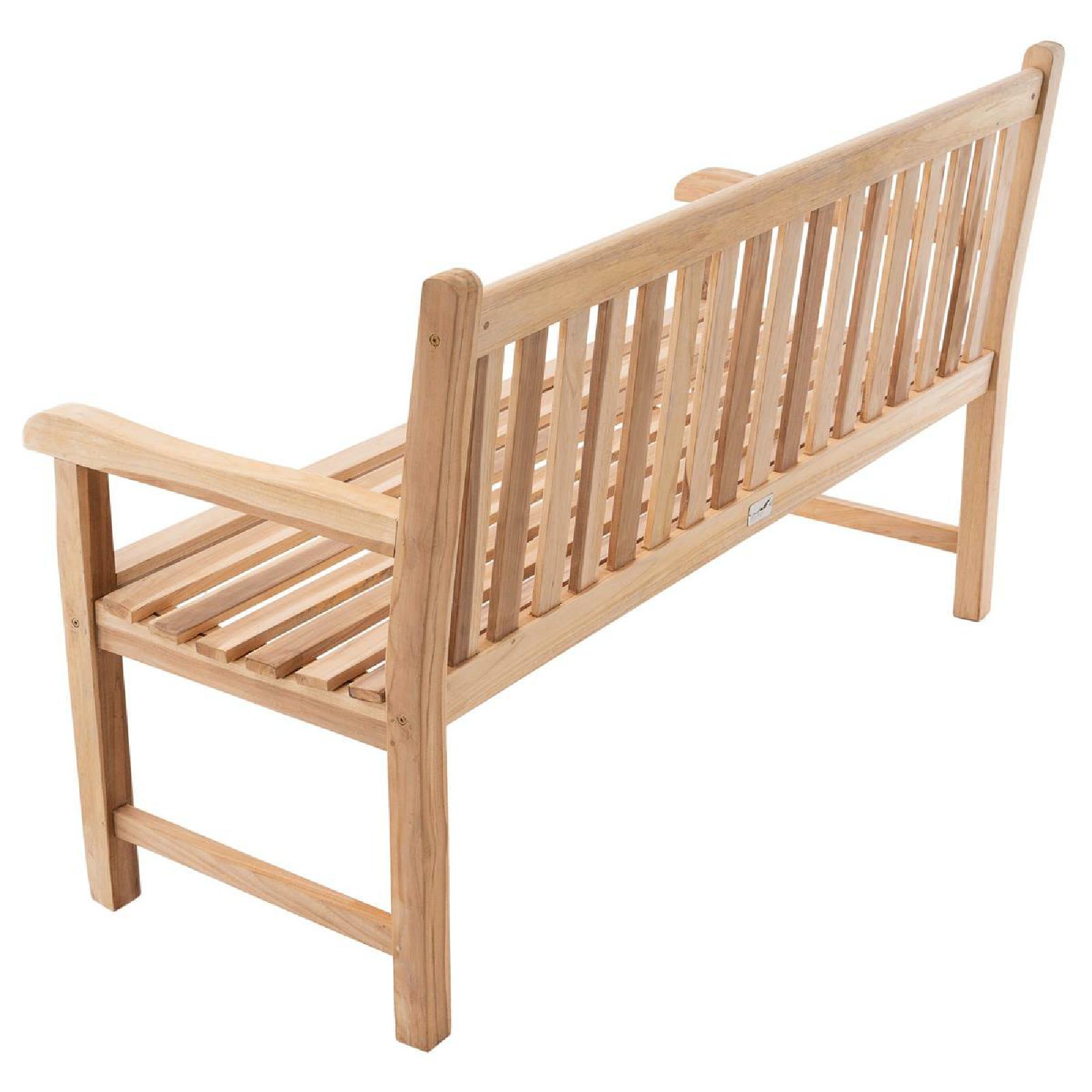 VCM 3-Sitzer Gartenbank Parkbank hochwertig massiv Teak Holz natur 150 cm