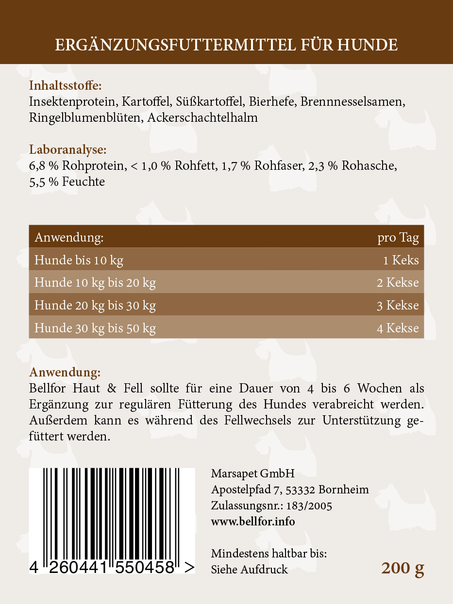 Peau et pelage - biscuits - haut & fell - kekse - 200g
