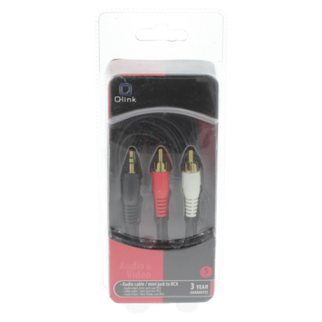 Q-Link tulp kabel 1STE/2RCA male-male 5 meter rood/wit