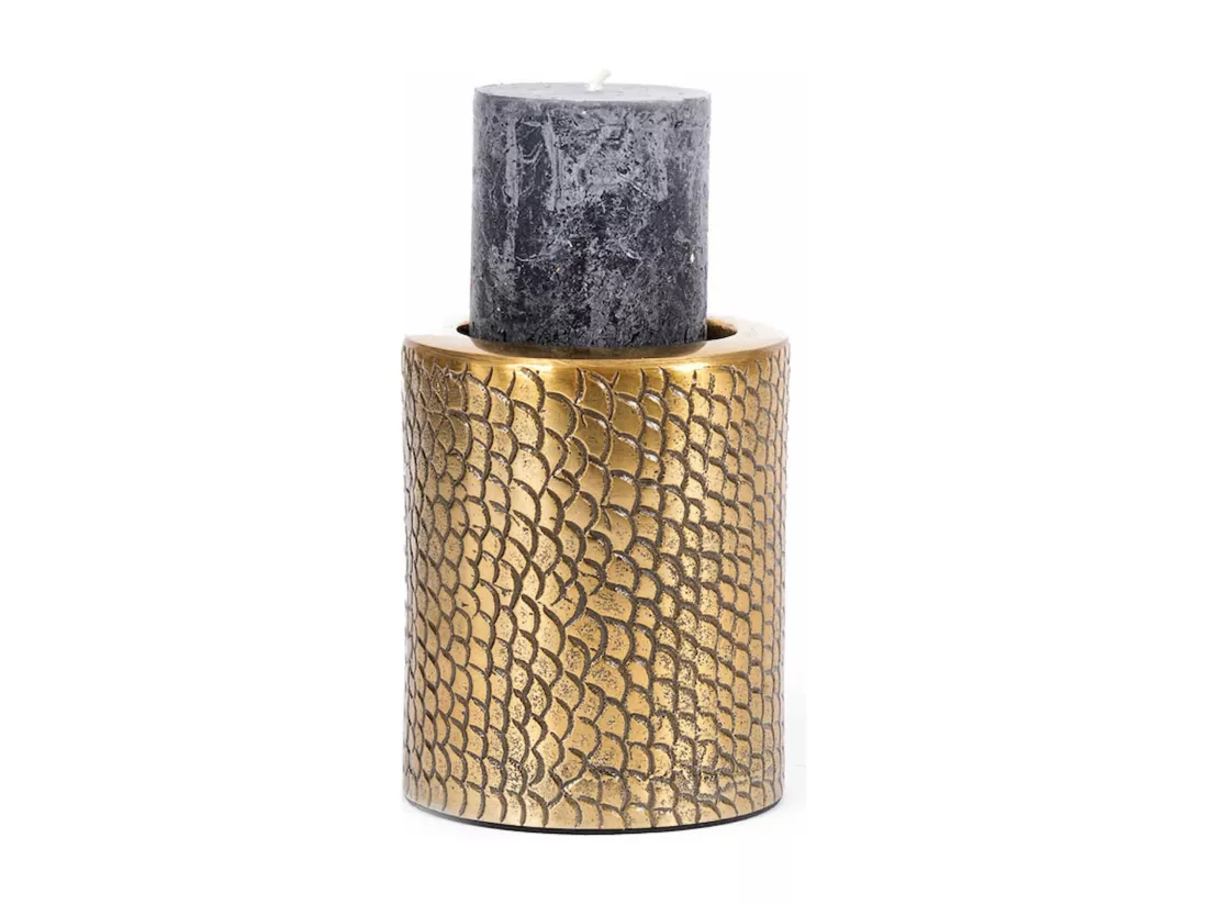Bougeoir Croco chic en laiton Bazar Bizar