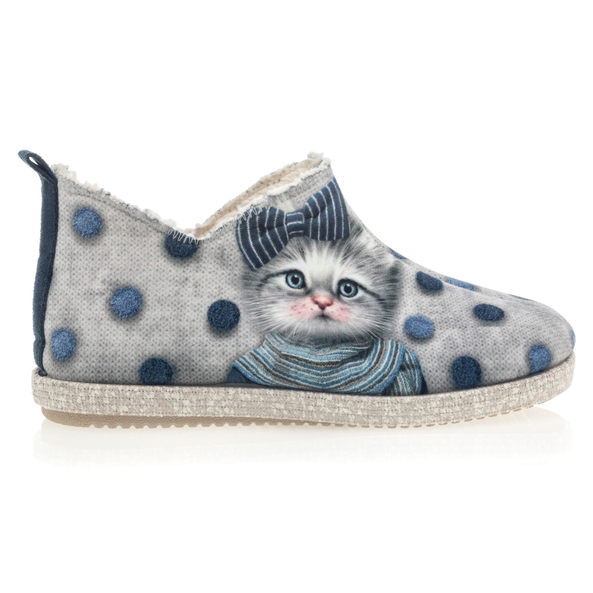 Pantoufles botillons Femme bleu marine