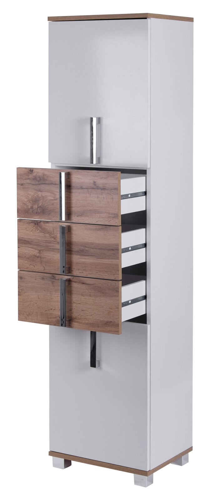 Hochschrank LUCA 40,3 x 163,7 cm weiß/ Eiche Landhaus